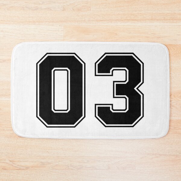 Item preview, 03 American Football Classic Vintage Sport Jersey Number in black number on white background for american football, baseball or basketball designed and sold by Marcin Adrian.
