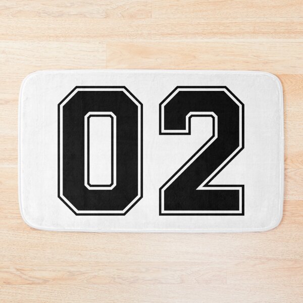 Item preview, 02 American Football Classic Vintage Sport Jersey Number in black number on white background for american football, baseball or basketball designed and sold by Marcin Adrian.