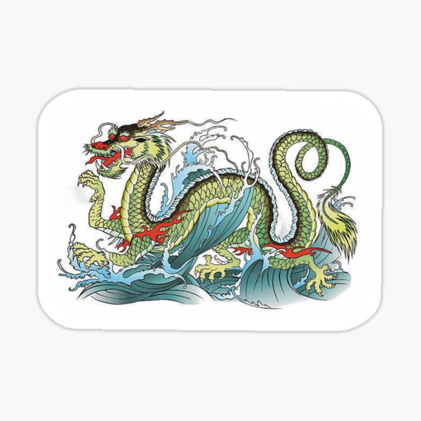 "japanese dragon " Sticker by bellacherkovi Redbubble