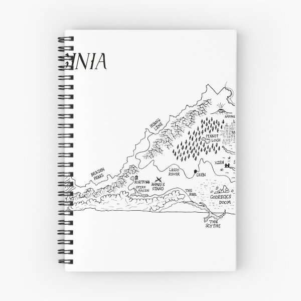 Item preview, Virginia as a fantasy map - black and white designed and sold by aldayuan.