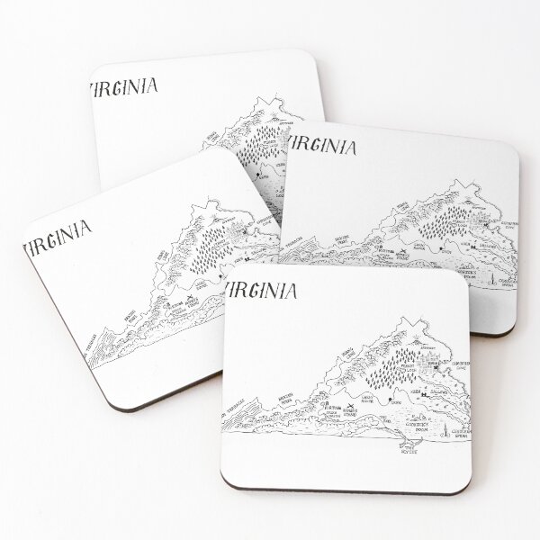Item preview, Virginia as a fantasy map - black and white designed and sold by aldayuan.