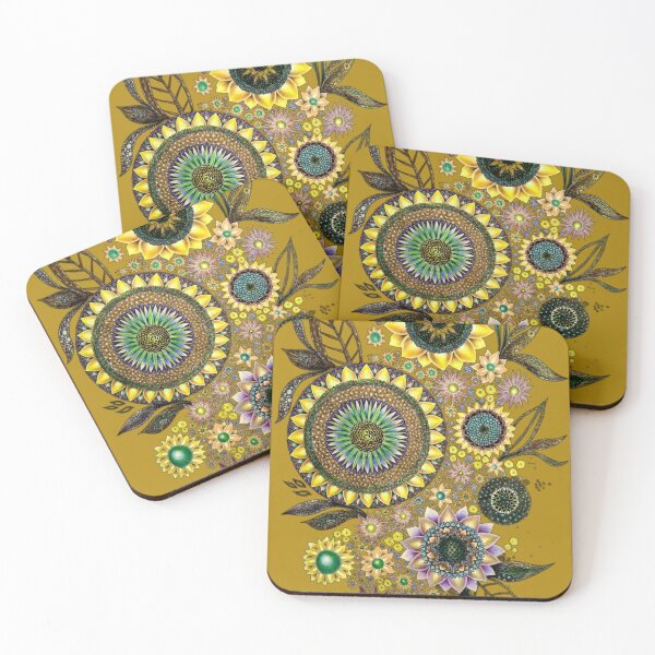 Item preview, Yellow Mandala Design and Florals designed and sold by Nma-ArtBrand.