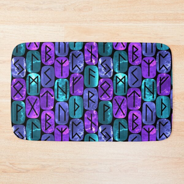 Artikelvorschau, Elder Futhark Rune Stones Purple and Teal entworfen und verkauft von Paisley Yazel.
