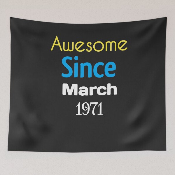Item preview, Retro vintage 50th birthday Awesome since march 1971 funny gift idea  designed and sold by MouhamedMadani.