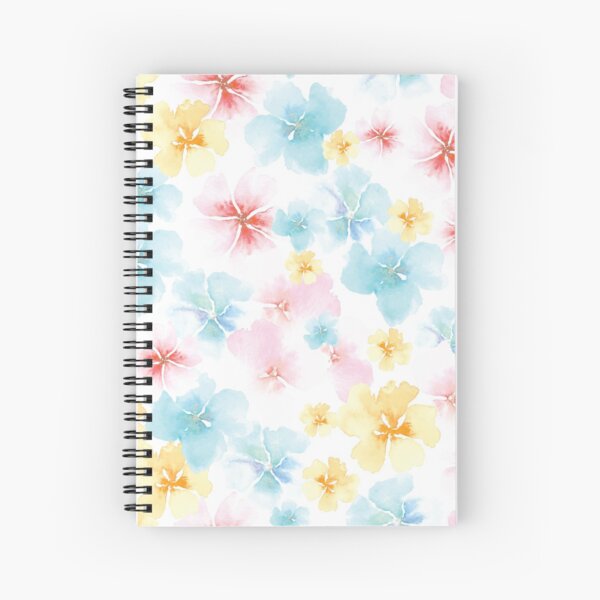 Watercolor Whimsy Flowers by Creative Bee Studios Spiral Notebook