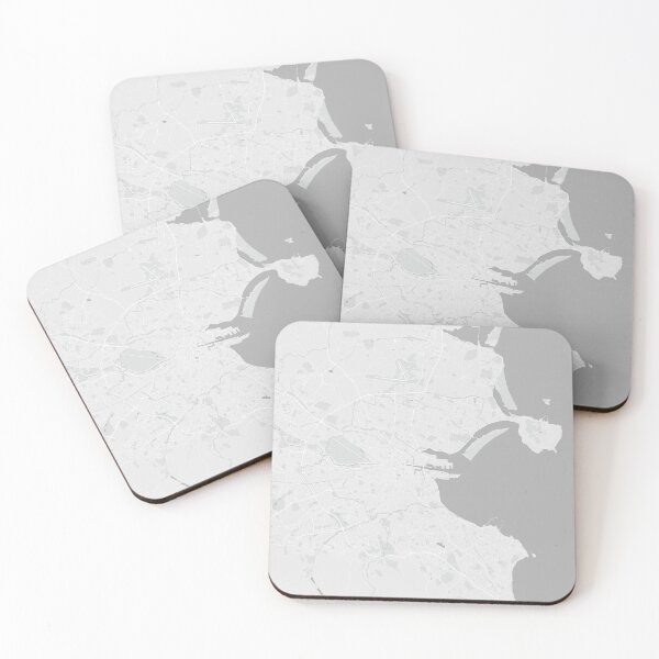 Item preview, Dublin minimalistic map monochrome light gray designed and sold by softlycarol.