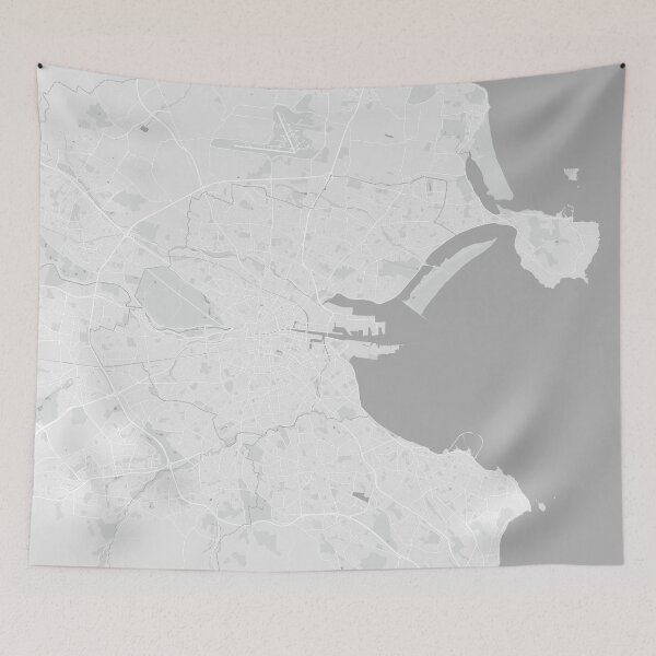 Item preview, Dublin minimalistic map monochrome light gray designed and sold by softlycarol.