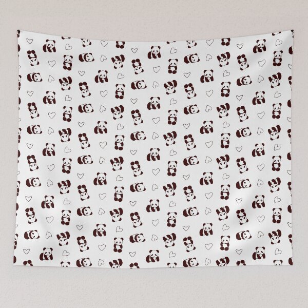 Item preview, Cute Panda Bear Heart Pattern Fur Animals designed and sold by fluffibee.