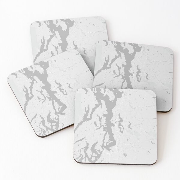 Item preview, Seattle minimalistic map monochrome light gray designed and sold by softlycarol.