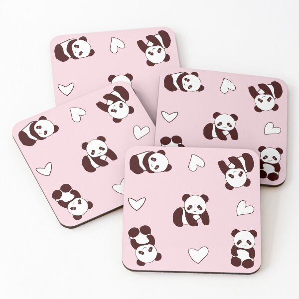 Item preview, Cute Animal Pink Panda Bear Heart Pattern  designed and sold by fluffibee.