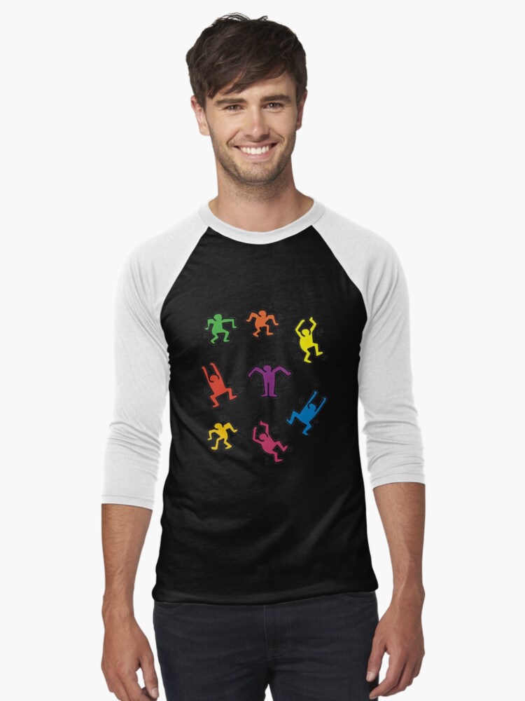 Thumbnail 1 von 3, Baseballshirt mit 3/4-Arm, bunte Leute Pop Art designt und verkauft von mgdlnsapien.