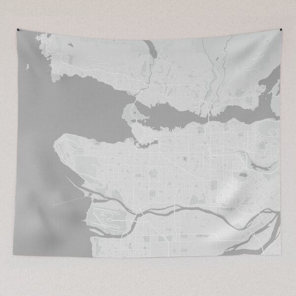 Item preview, Vancouver minimalistic map monochrome light gray designed and sold by softlycarol.
