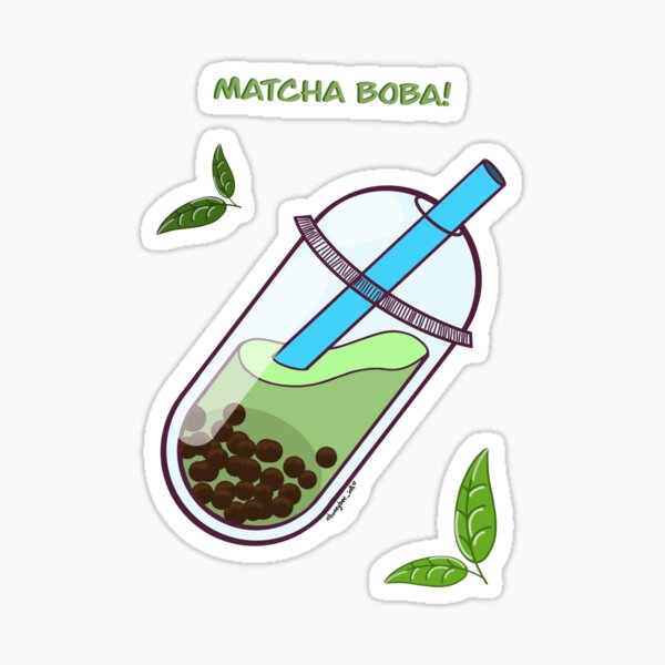 Vista previa del artículo con la obra «Copa Matcha Boba», diseñado y vendido por chughey.