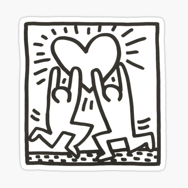 heart people pop art Sticker