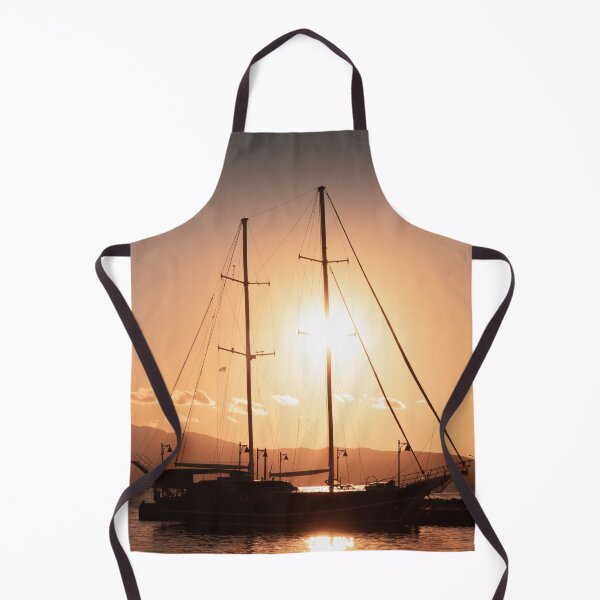 Item preview, Backlit Yacht at Sunset on the Port of Naxos, Cyclades, Greece designed and sold by JarbasVisuals.