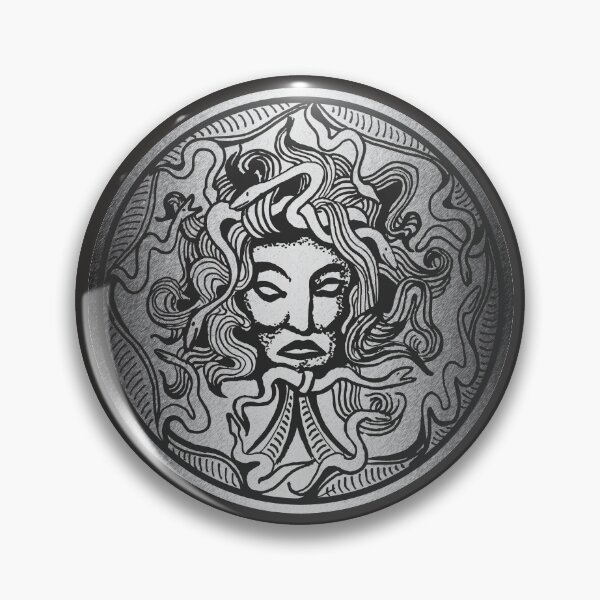 Item preview, Silver gorgoneion ancient Greek mythological figures amulet designed and sold by CynthiaGraphics.