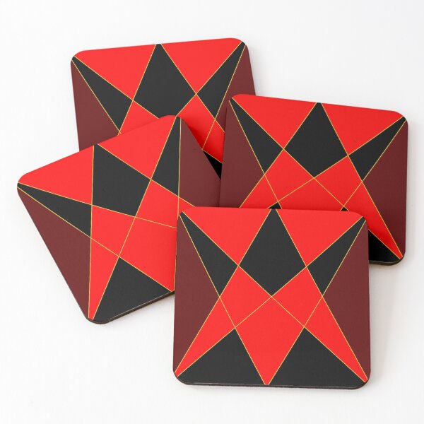 Item preview, Bright Red and Black Triangular Design Work designed and sold by Carbonbubble.
