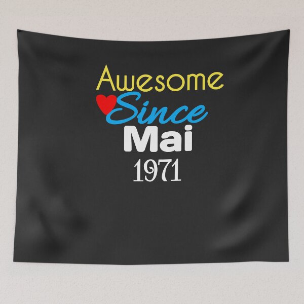 Item preview, Copy of Retro vintage 50th birthday Awesome since Mai 1971 funny gift idea  designed and sold by MouhamedMadani.