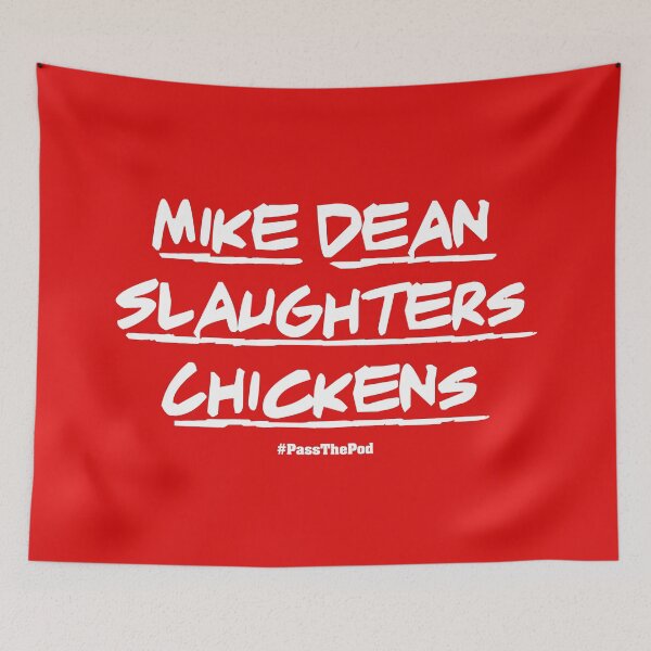 Item preview, Mike Dean Slaughters Chickens | That Peter Crouch Podcast | White Print designed and sold by SJ Designs.