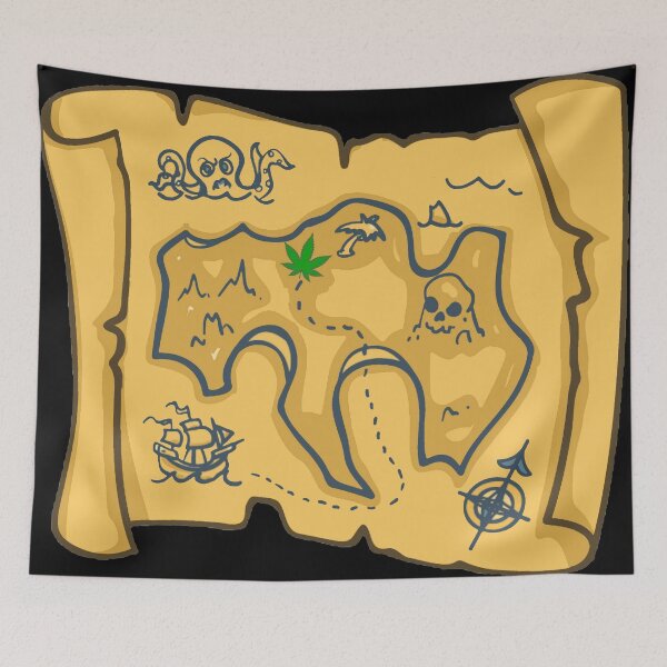 Item preview, Weed Lovers, Pirate Treasure Map #1 designed and sold by Hypnotees.