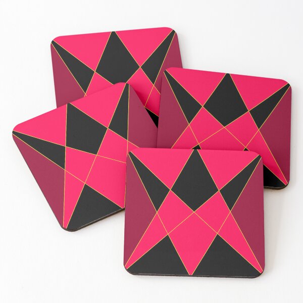 Item preview, Hot Pink and Black Triangular Design Work designed and sold by Carbonbubble.