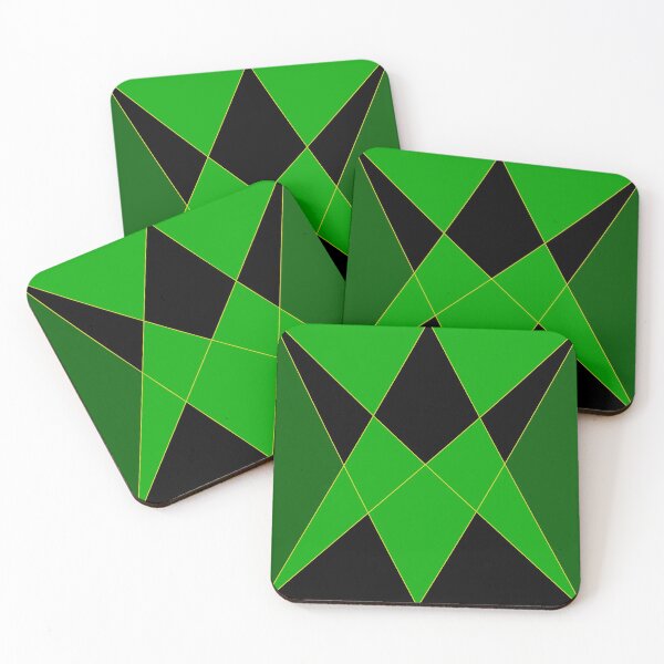 Item preview, Green and Black Triangular Design Work designed and sold by Carbonbubble.