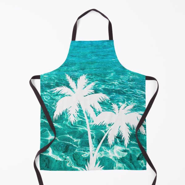 Item preview, White Palm Trees Blue Ocean designed and sold by KirstyNadineArt.