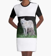 Remus and Romulus - Arctic Wolf Graphic T-Shirt Dress