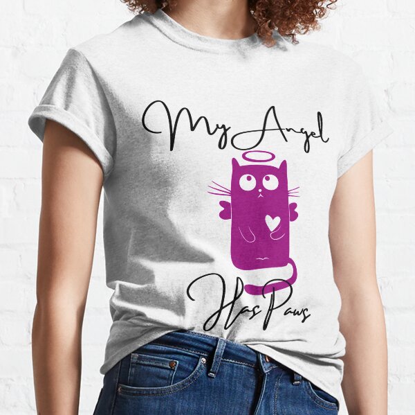 My Angel Has Paws Cat Design Classic T-Shirt