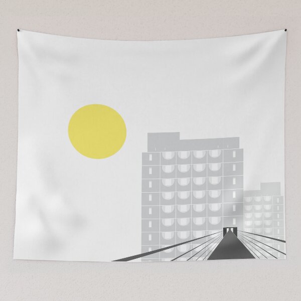 Item preview, Brutalist Housing, Tbilisi, Monochrome, Print, Artwork, Illustration, Brutalist Architecture, Architecture Print,, Brutalist Print Socialist designed and sold by sketchingarchi.