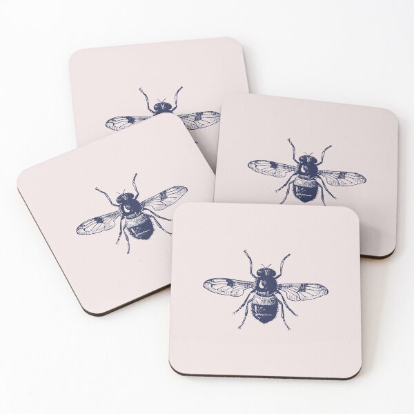 Item preview, Vintage bee dark academia navy and cream designed and sold by neopop.