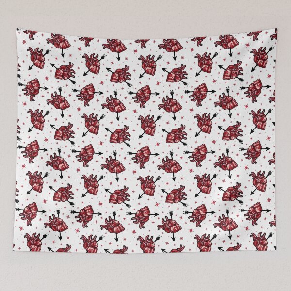 Item preview,  Watercolor Arrow Hearts Scatter on White designed and sold by Paisley Yazel.