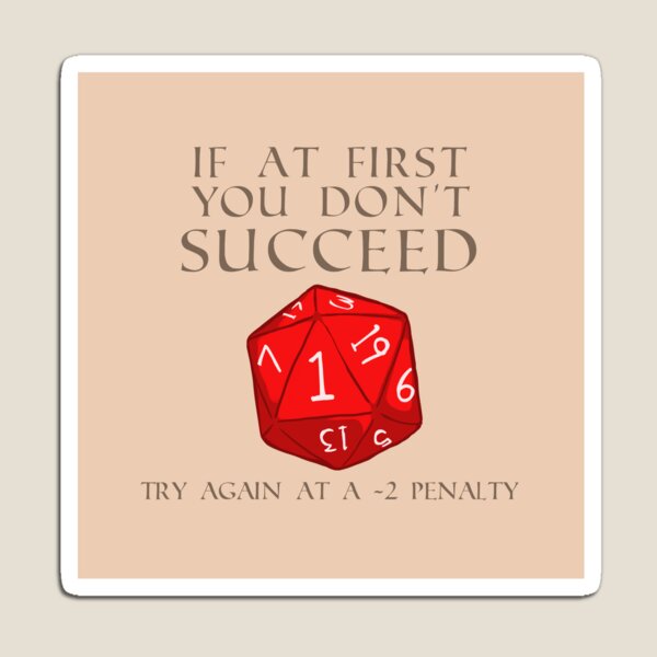 Try Again D20 Magnet