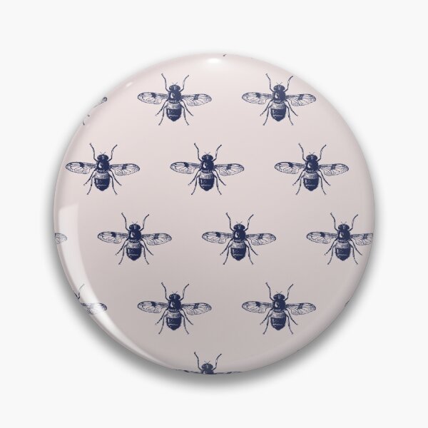 Item preview, vintage bee dark academia pattern in navy and cream designed and sold by neopop.