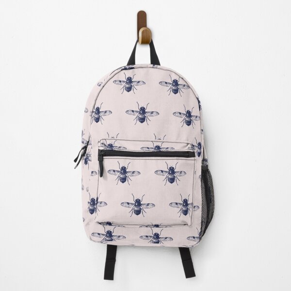 Item preview, vintage bee dark academia pattern in navy and cream designed and sold by neopop.