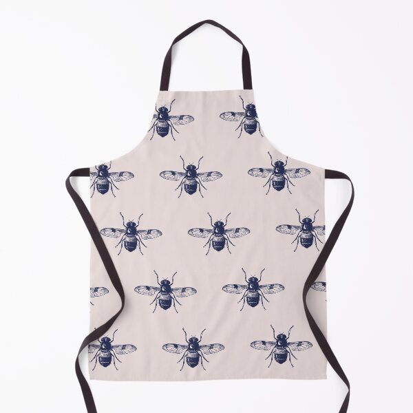 Item preview, vintage bee dark academia pattern in navy and cream designed and sold by neopop.