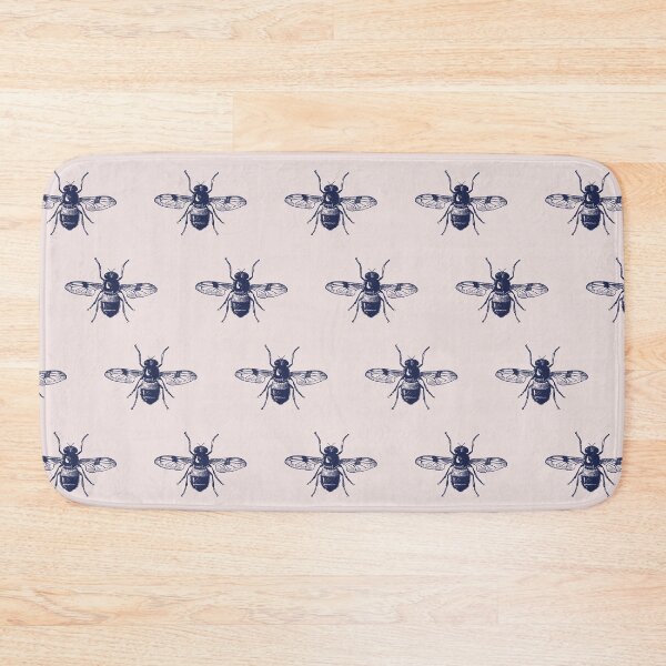 Item preview, vintage bee dark academia pattern in navy and cream designed and sold by neopop.