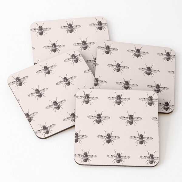 Item preview, vintage bee dark academia pattern in brown and cream designed and sold by neopop.