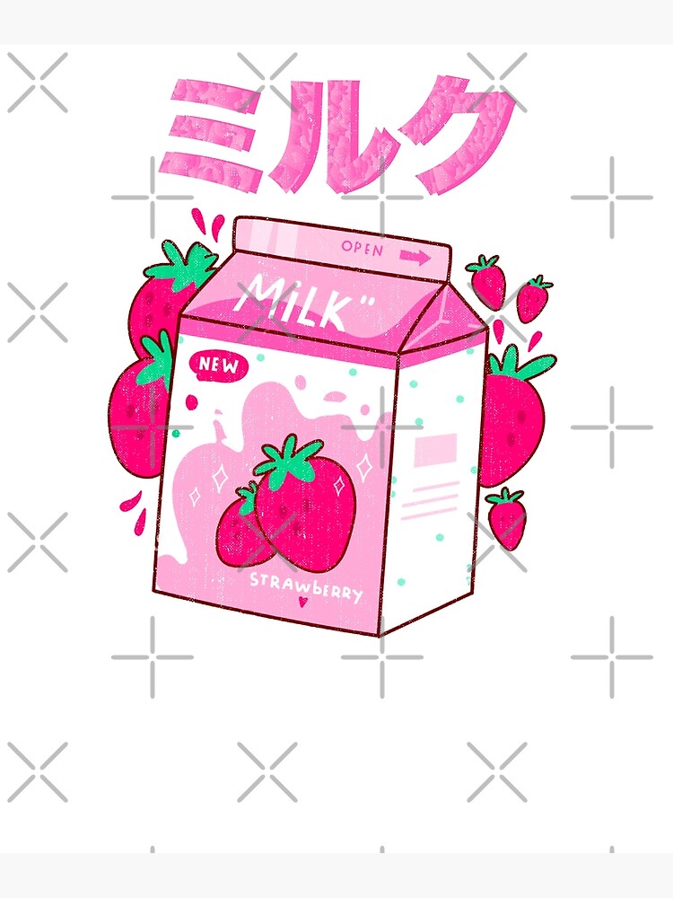 &amp;quot;Erdbeermilch Shake Carton Pink Lustige japanische Retro 90er Jahre ...