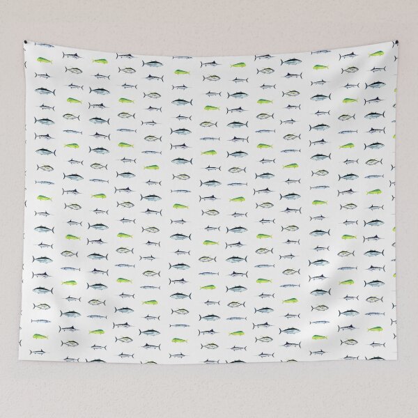 Item preview, Sportfish Grid Seamless Pattern : Marlin, Tuna, Mahi, Wahoo, Swordfish designed and sold by Melissa MacMichael Art + Design.
