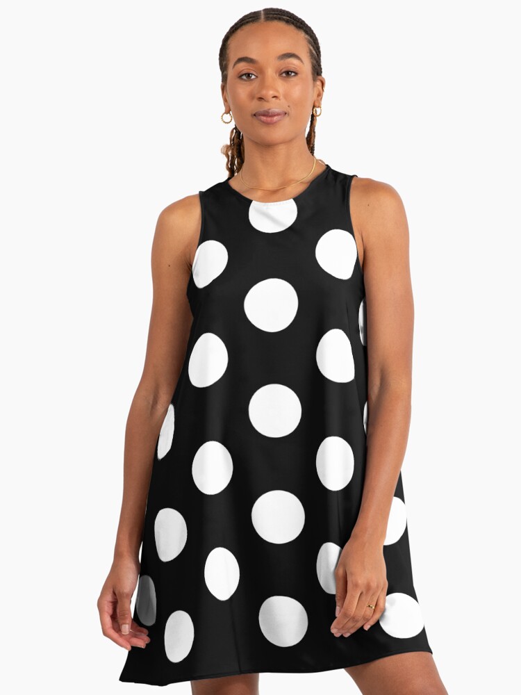 black polka dot dress women Black Polka Dot Lace Trim V-Neck Maxi Dress main image 0