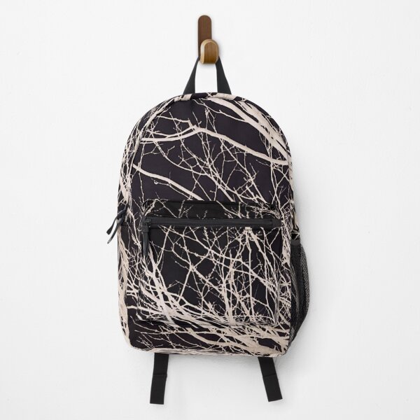 Aperçu de l'œuvre Silhouette noire et beige de branches d'arbres nues créée et vendue par SXW Designs.