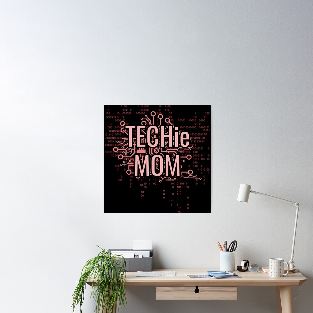 TECHie MOM Cyber Pink circuit Poster
