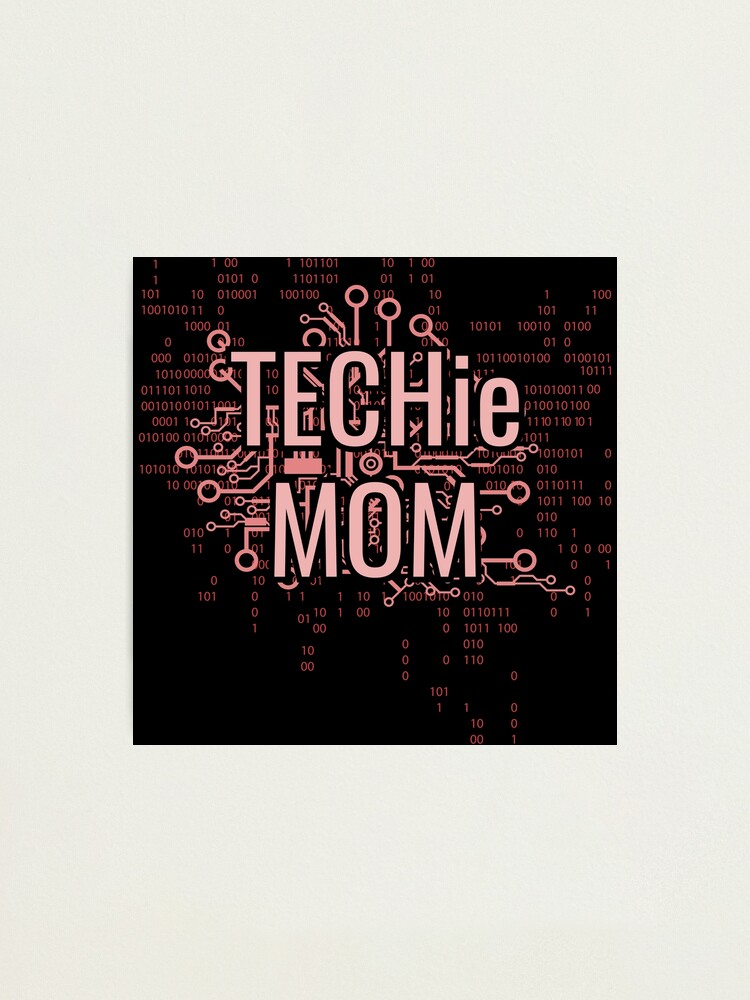 Alternate view of TECHie MOM Cyber Pink circuit Photographic Print