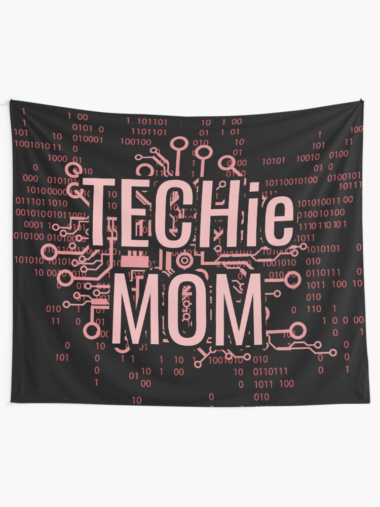 Alternate view of TECHie MOM Cyber Pink circuit Tapestry