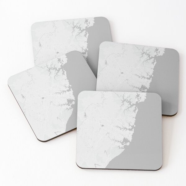 Item preview, Sidney minimalistic map monochrome light gray designed and sold by softlycarol.