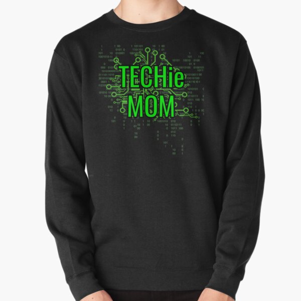 TECHie MOM Digital Green circuit Pullover Sweatshirt