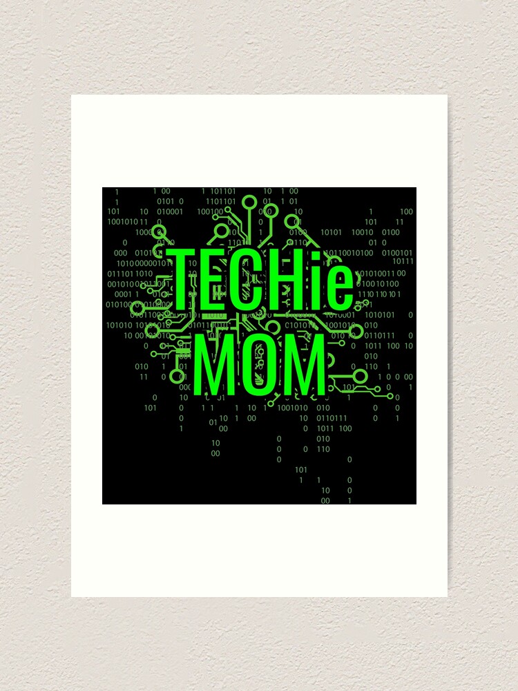 Alternate view of TECHie MOM Digital Green circuit Art Print