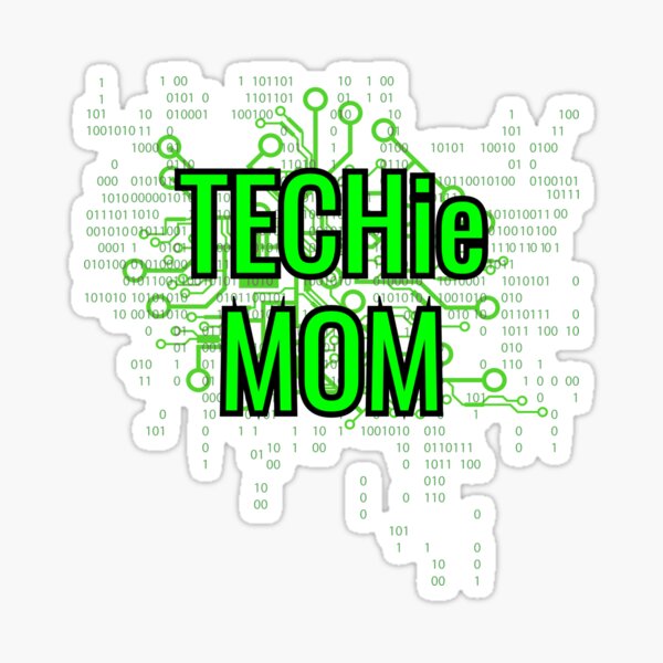 TECHie MOM Digital Green circuit Sticker