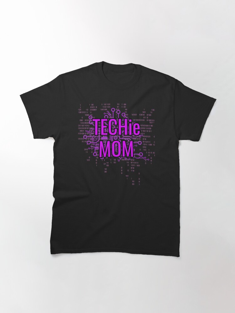 Alternate view of TECHie MOM Cyber Purple circuit Classic T-Shirt